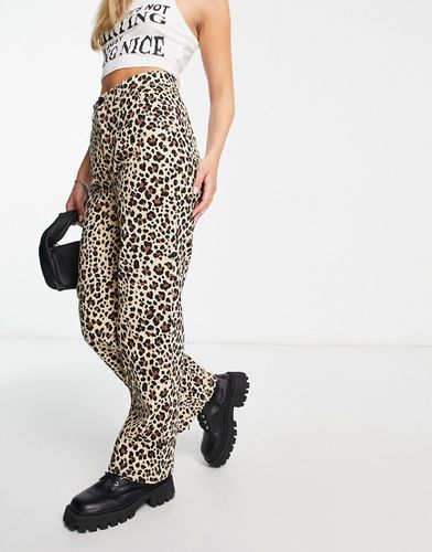 Pantalon droit en sergé - Imprimé léopard - Monki - Modalova