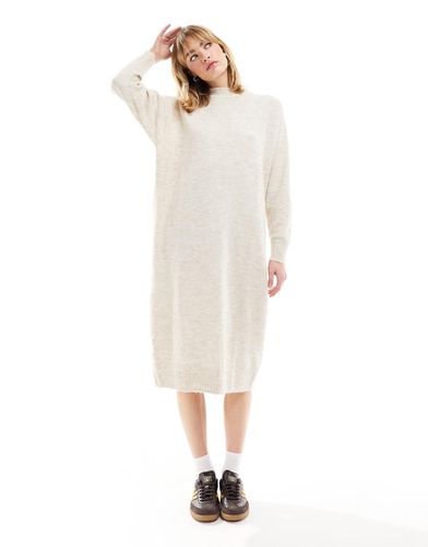 Robe mi-longue oversize en maille à manches longues - cassé - Monki - Modalova