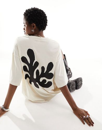 T-shirt oversize avec imprimé corail - Ivoire - Monki - Modalova