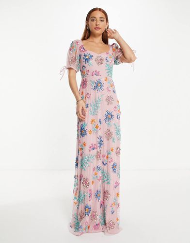 Robe longue ornementée - Blush - Maya - Modalova