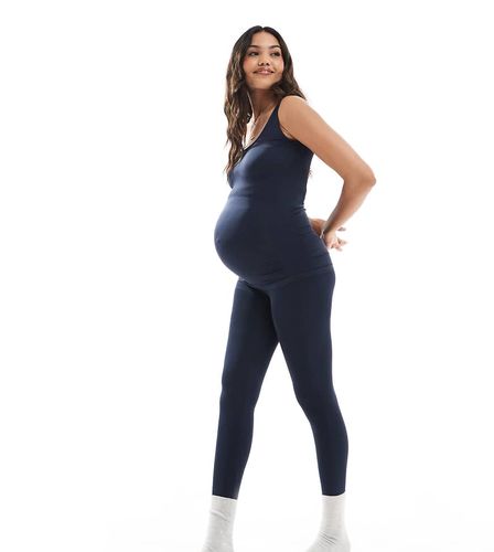 Mamalicious - Legging d'ensemble de grossesse sans coutures - Saphir foncé - Mama.licious - Modalova