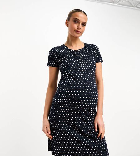 Mamalicious Maternity - Chemise de nuit à pois pour allaitement - /rose - Mama.licious - Modalova