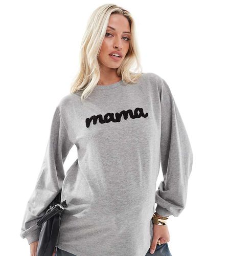 Mamalicious - Sweat-shirt de grossesse et d'allaitement avec logo Mama » appliqué - chiné - Mama.licious - Modalova