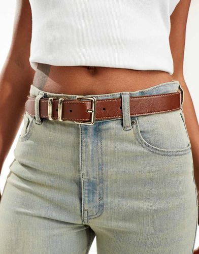 Ceinture à boucle carrée - Marron - Mango - Modalova