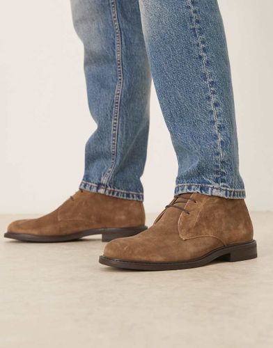 Bottines  lacets en daim - Marron moyen - Mango - Modalova