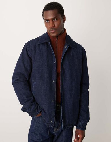 Bomber en denim à détail élastiqué - foncé délavé - Mango - Modalova