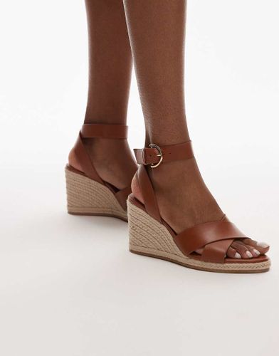 Sandales compenses  talon - Fauve - Mango - Modalova
