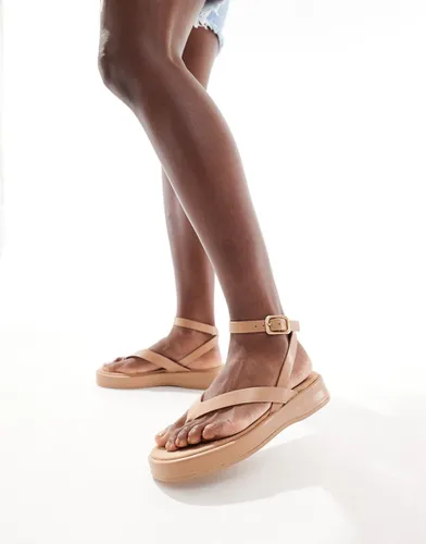 Sandales à entre-doigt - Fauve - Mango - Modalova