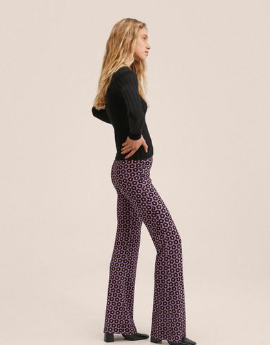 Pantalon droit à imprimé fleurs rétro - Mango - Modalova