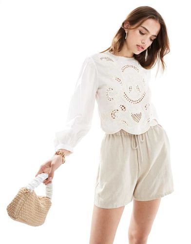 Top manches longues en broderie anglaise - Mango - Modalova