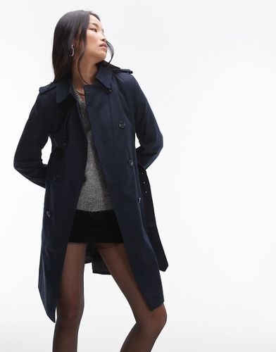 Trench-coat à empiècement - Bleu marine - Mango - Modalova