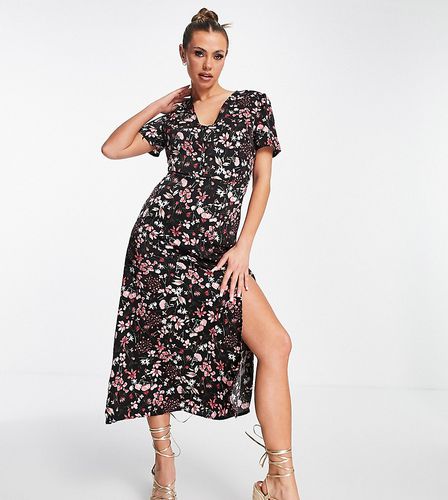 Robe mi-longues à manches courtes - fleuri - Missguided - Modalova