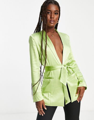 Blazer en satin noué à la taille - Miss Selfridge - Modalova