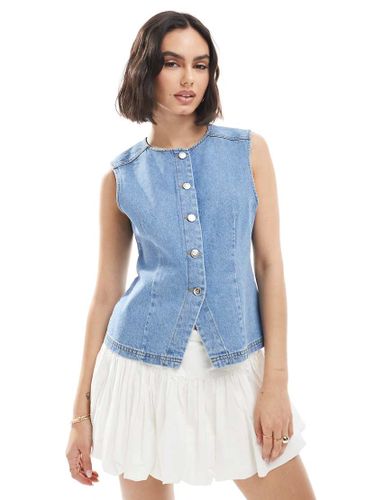 Gilet de tailleur en jean - Dlavage moyen - Miss Selfridge - Modalova