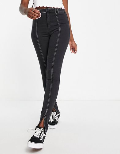 Jean skinny fendu à coutures contrastantes - Miss Selfridge - Modalova