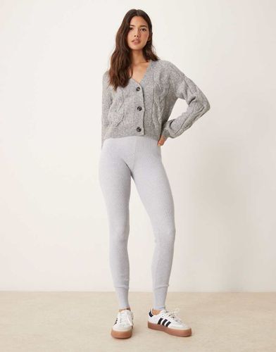 Legging confortable en maille côtelée - clair chiné - Miss Selfridge - Modalova