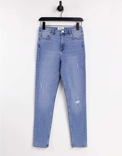 Lizzie - Jean skinny authentique déchiré à taille haute - délavé moyen - Miss Selfridge - Modalova