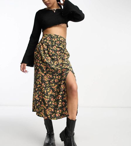 Petite - Jupe mi-longue froncée sur le côté - Imprimé à petites fleurs - Miss Selfridge - Modalova