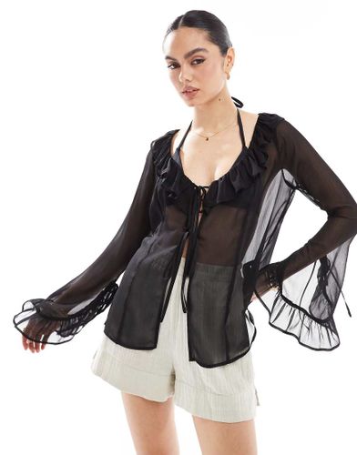 Vtement de plage nou sur l'avant en mousseline - Miss Selfridge - Modalova