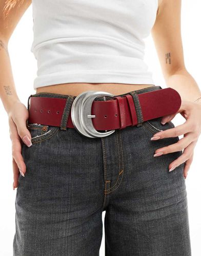 Ceinture large avec boucle oversize - Bordeaux - My Accessories - Modalova