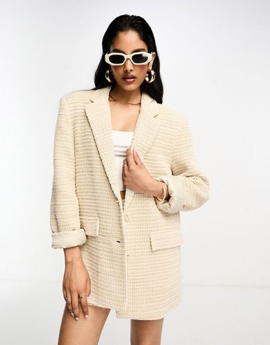 NA-KD - Blazer oversize d'ensemble au crochet - Sable - Nakd - Modalova