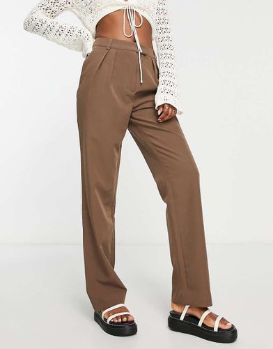 NA-KD - Pantalon habillé en tissu mélangé - BROWN - Nakd - Modalova