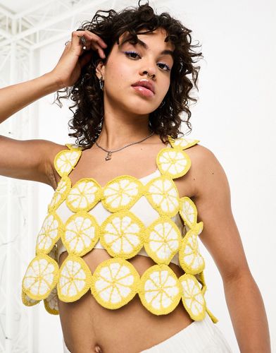 Crop top en crochet avec citrons - Native Youth - Modalova