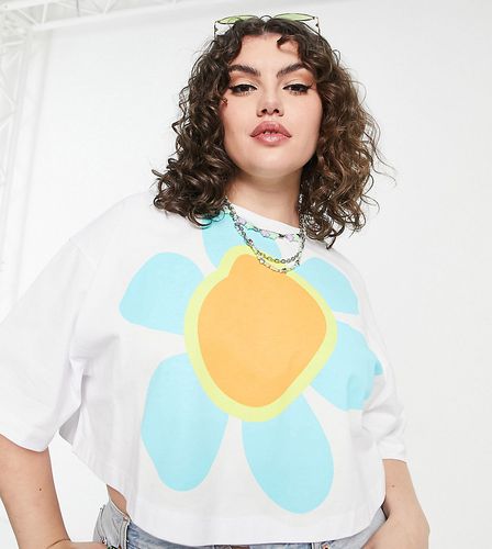 T-shirt oversize coupe carrée avec imprimé fleur - Native Youth Plus - Modalova