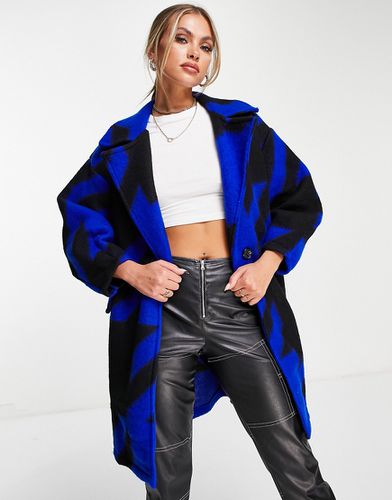 Manteau à motif pied-de-poule - cobalt - Naanaa - Modalova