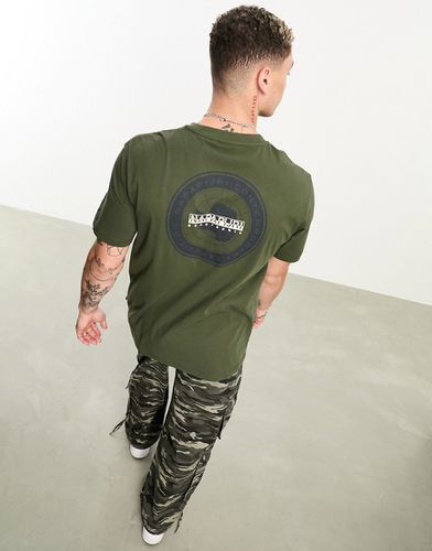 Hill - T-shirt imprimé au dos - Kaki - Napapijri - Modalova