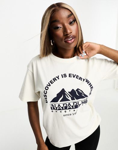 Shetland - T-shirt à imprimé sur la poitrine - cassé - Napapijri - Modalova