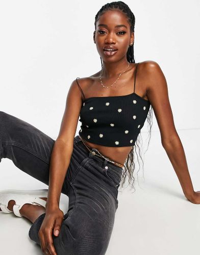 Crop top à fines bretelles - fleuri - New Look - Modalova
