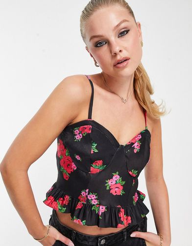 Crop top style corset - fleuri - New Look - Modalova