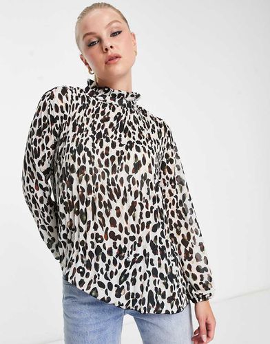 Blouse plissée à imprimé animal - New Look - Modalova