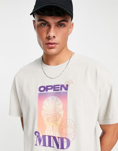Open Your Mind - T-shirt - Taupe - New Look - Modalova
