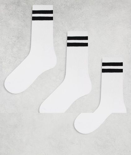 Lot de 3 paires de chaussettes de sport à rayures - New Look - Modalova