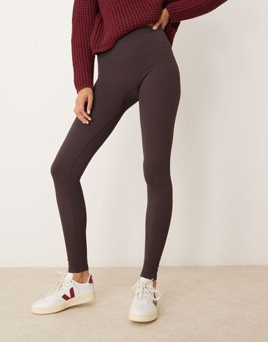 Legging nervuré sans coutures - Chocolat - New Look - Modalova