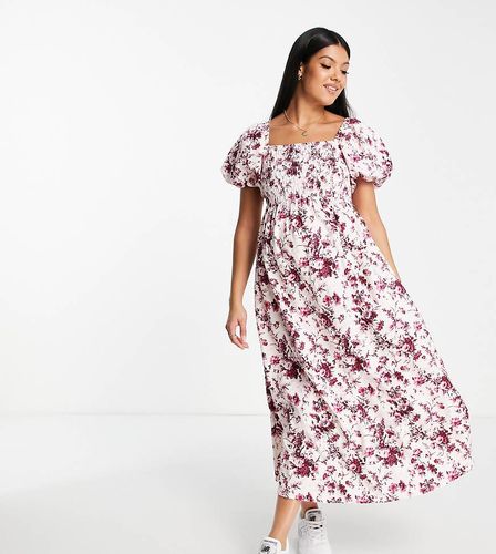 Robe froncée à manches bouffantes - New Look Maternity - Modalova