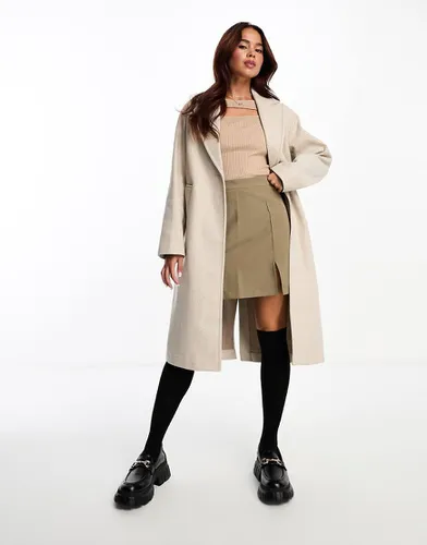 Manteau long habillé - Grège - New Look - Modalova