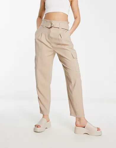 Pantalon cargo à ceinture - Taupe - New Look - Modalova