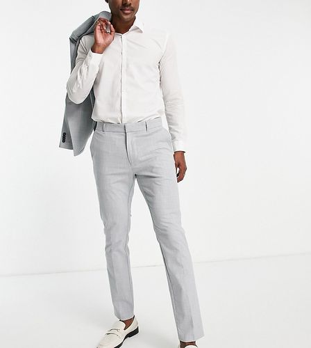 Pantalon de costume ajusté à carreaux - Gris clair - New Look - Modalova