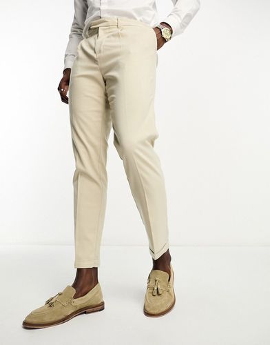 Pantalon slim plissé - Grège - New Look - Modalova