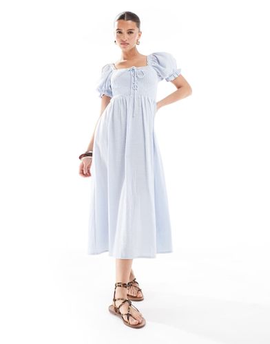 Robe mi-longue fronce avec liens nous - New Look - Modalova