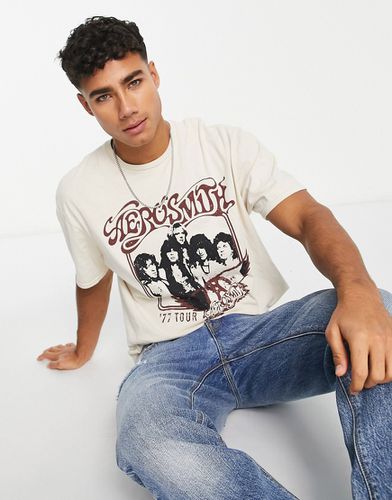 T-shirt à imprimé Aerosmith - Taupe - New Look - Modalova