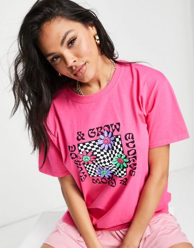 T-shirt oversize avec motif fleurs - New Love Club - Modalova
