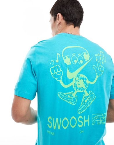 T-shirt avec imprimé Swoosh FM au dos - Sarcelle - Nike - Modalova