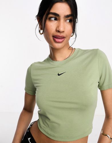 T-shirt crop top ajusté à petit logo virgule - pétrole - Nike - Modalova