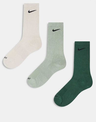 Plus - Everyday Cushioned - Lot de 3 paires de chaussettes - Vert - Nike Training - Modalova