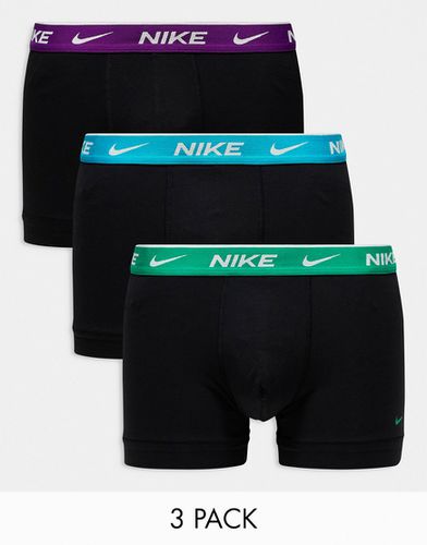 Everyday - Lot de 3 boxers en coton stretch avec ceinture contrastante - Nike - Modalova