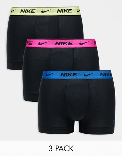 Everyday - Lot de 3 boxers en coton stretch avec taille fluo - Nike - Modalova